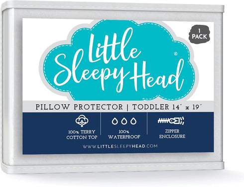 Little Sleepy Head Toddler Travel Pillow Protector for Pillows 13x18 and 14x19 (1-Pack)