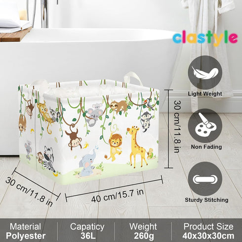 Clastyle Vine Woodland Animal Baby Basket, Toddler Gift Toy Chest Box, Nursery Room Decor Organizer