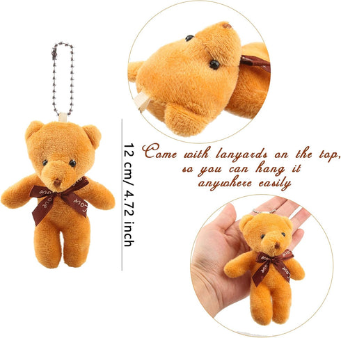 Haconba 36 Packs 4.7 Inch 12 Mini Teddy Bear Toy Plush Stuffed Bear Doll for Keychain Craft DIY Accessory Birthday