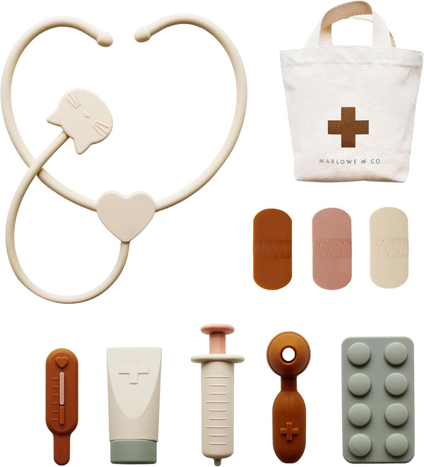 Marlowe & Co Silicone Pretend Play Doctor Kit for Children, 10 Piece