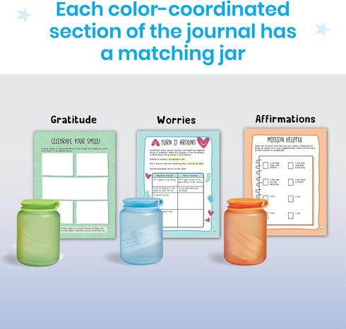 hand2mind Filling My Jars Interactive Journal, Kids Gratitude Journal, Positive Affirmations, Mindfulness Activities