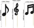 24Pcs Gyufise Music Notes Cupcake Toppers Black Glitter Musical Symbol Cupcake Picks for Rock Music Concert Theme Baby