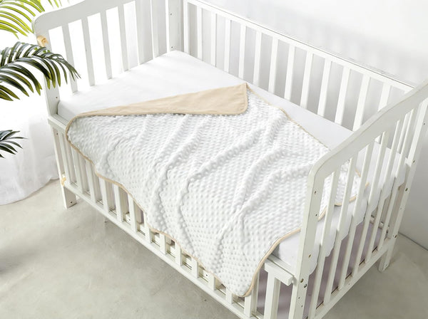 CREVENT Minky Baby Blanket for Girls Boys, Soft Plush Receiving Blanket for