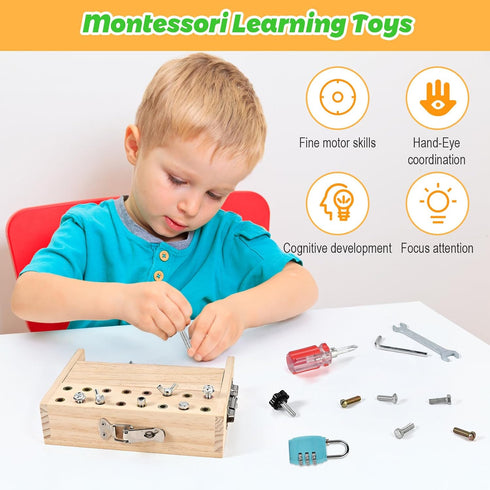 Set, 3 4 5 3 Set, Montessori Screwdriver Board Montessori Toys for with Lock and Keys, Toddler Screwdriver Toy, Kids