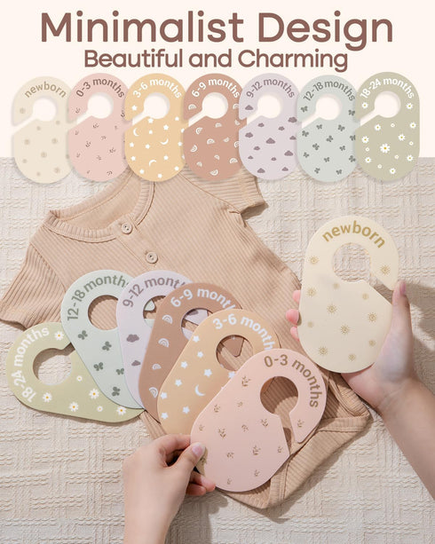 Closet: Set 7 24 Baby Size Clothes Dividers for Nursery Hanger Month Dividers for Clothing Organizer - of Infant Age
