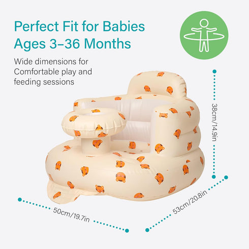 Solens Inflatable Baby Seat for Sitting Up with Tray & Back Support, Baby Sit Up Chair with Built-in Air Pump