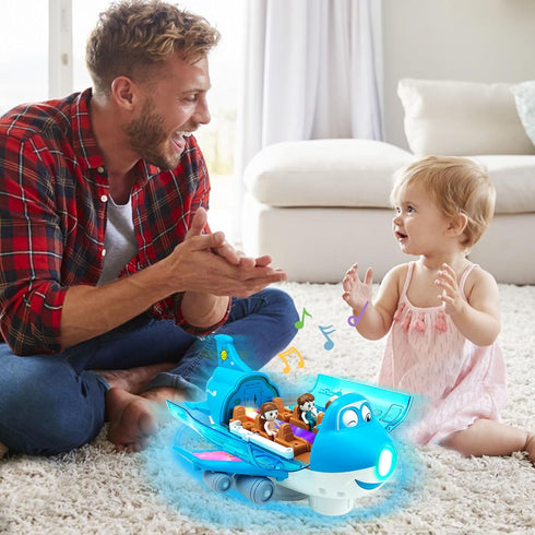 1-3-5, 4-8 Airplane Toys for Toddlers Toy Airplane for Year Old Boys Girls Birthday, Toddler Toys Bump and Go Action