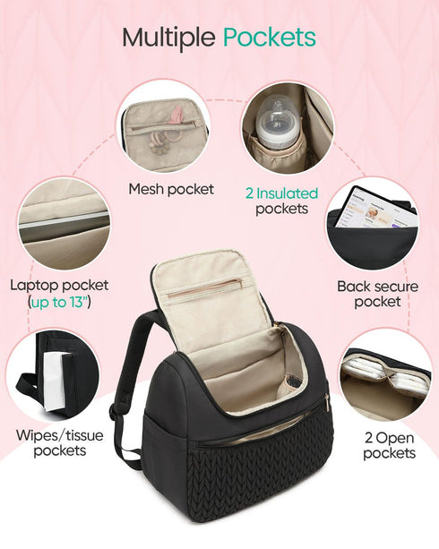 S1/S2 13" Backpack Qualyphant Breast Pump Bag for Spectra & Medela Insulated Cooler Bag, Laptop Sleeve, Diaper Bags