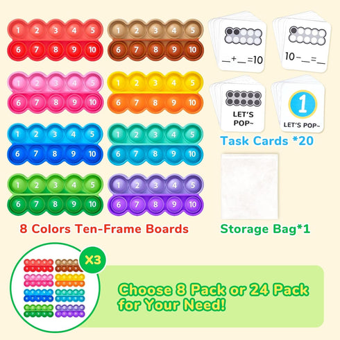 Elementary-8 20 Counting 3-5 Joycat Ten-Frame Math Learning Tools for Ten Frames and Task Cards Math Games
