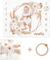 Boho Baby Milestone Monthly Blanket, Spring Floral Neutral Growth Photo Props for Little Boy Girl