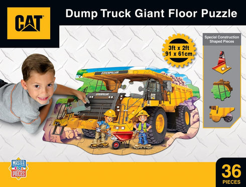 MasterPieces Floor Puzzle - Jumbo Size 36 Piece Jigsaw Puzzle for Kids - Caterpillar Dump Truck Tractor, 3ftx2ft