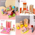 Civaner 52 Pcs Wooden Dollhouse Furniture Set - Miniature Doll House Accessories for 1:12 Scale Dolls
