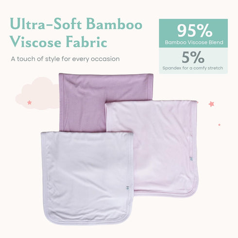 3-Pack, Caden Lane Premium Baby Burp Cloths, Ultra Soft & Absorbent, Gender Neutral for Newborn, Boy & Girl, Essentials
