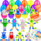12 Pack 3.8'' Jumbo Filled Easter Eggs with Toys Transformable Animal Bunny