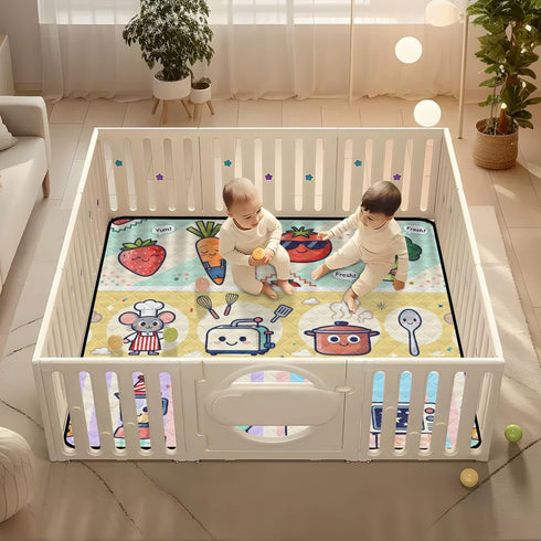 GuoChe 50'' 50'' Food Freshness Cartoon Character Pattern Soft Thick Baby Play Mat for Indoor Outdoor Comfortable