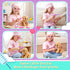 Set 3 4 5 6 Meland Toy Doctor Kit for Girls, Pretend Play Toy Doctor with Dog , Carrying Bag, Stethoscope & Dress Up