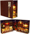 TOPBSFARNY DIY Food Court Miniature Book Nook Kit 3D Model Wooden Dollhouse Booknook