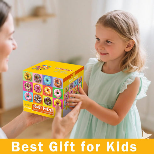 Kids,48 3-5,Children 4-8 Jumbo Floor Puzzle for Piece Colorful Donuts Jigsaw Puzzles,Learning Educational Toys