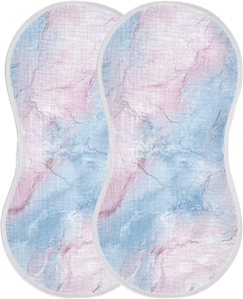 decor gift 4 Pack 22x11in Cotton Newborns Burp Cloths Breathable Pink and Light Blue Marble Texture Baby spit up Rags
