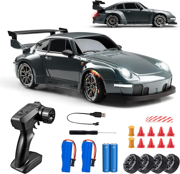 Cayrzeth RC Drift Car, 1:24 Scale Remote Control Vehicle with LED Lights, 2.4GHz