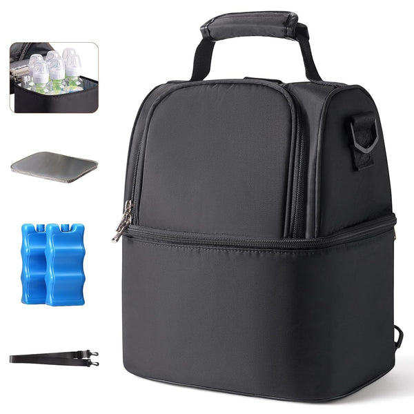 NCVI Breastmilk Cooler Bag with 2 Ice Pack, Breast Pump Bag with