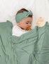 Stretchy Baby Swaddle Blanket and Headband Set, Newborn Receiving Blankets with Matching Hat for Nursery Swaddle Wrap