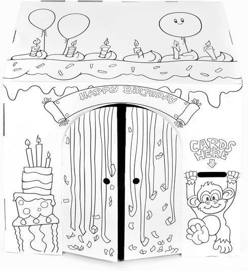 Easy Playhouse Birthday - Kids Art & Craft for Indoor & Outdoor Fun, Decorate Cardboard Fort, Made in USA
