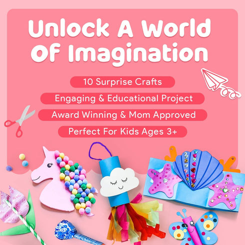 10 4-8, 3 4 5 6 7 8 Mumaloo Unicorn Craft Box - Fun Arts and Crafts for Kids Ages No Mess, Educational, Mermaid Art