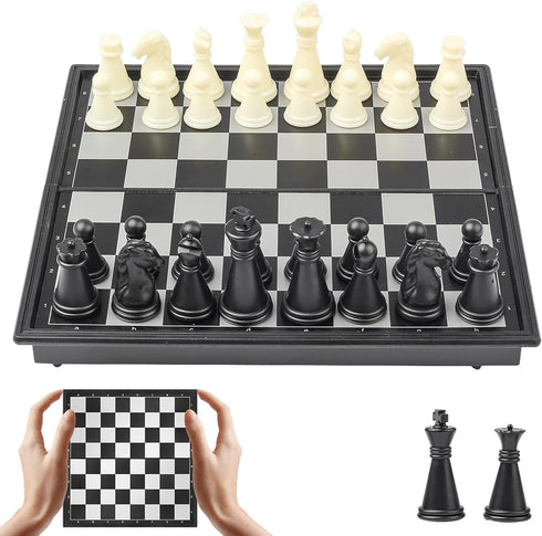 Pedolini Travel Chess Set Magnetic Portable Folding Board - Small Mini Pocket Chess