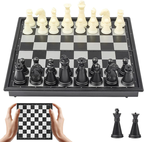 Pedolini Travel Chess Set Magnetic Portable Folding Board - Small Mini Pocket Chess
