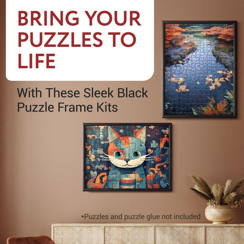 2-Pack 20x27 1000 Impresa Jigsaw Puzzle Display Frame Kit - in Black - Easy Snap-Together Puzzle Board Backing