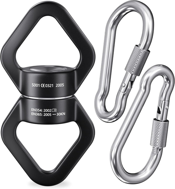 YARKOR Swing Swivel Safety Rotational Device, 30KN 360° for Web Tree Swing, Rock Climbing, Hammock, Aerial Dance