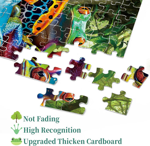 Colorful Frog Puzzle 1000 Piece for Adults, Rainbow Frogs Jigsaw Puzzle, Nature Scenic Puzzles