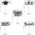 30 PCS Graduation Cupcake Toppers 2025, Grad Cap Cake Toppers, Food Picks for Party Supplies & Favors, 5 Styles