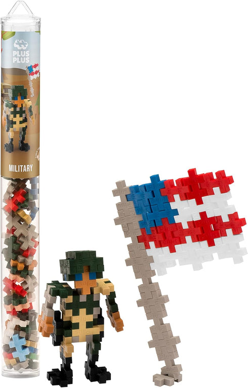 PLUS PLUS - Military - 70 Piece, Interlocking Mini Puzzle Blocks for Kids, Construction Building STEM/STEAM Toy