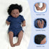 GYCV 20 Inch Lifelike Black Reborn Baby Dolls Boy Realistic Newborn Doll Brown Skin African American Baby Doll Curly