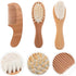 HAMPPLIES Set Comb with Soft Wool Bristles and Beech Wood Hairbrush for Newborns and Scalp Massage and Gentle Haircare