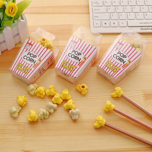 48 PCS Popcorn Erasers, Mini Erasers for Kids Play Prize Party and School Supplies