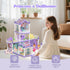 randhar 9 2 4 3+ Lilac Purple Doll House for Girls, Dream Dollhouse Rooms with Dolls, Unicons,Lights, Furniture