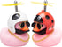 wonuu Pink Duck Car Dashboard Decorations Rubber Duck Car Ornaments with Propeller Helmet Sunglasses Gold Chain