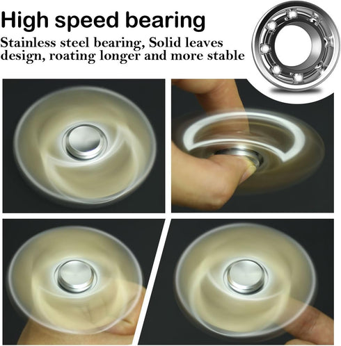 ATESSON Fidget Spinner Toy - Ultra Durable Stainless Steel Bearing for Stress Relief, Silver
