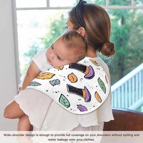 YETTASBIN Pumpkins Muslin Baby Burp Cloth, Super Soft Absorbent Cotton Burp Rag Baby Bibs Feeding Cloth for Newborn