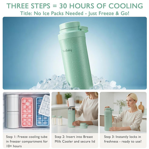 22oz 360 Pack 30 2pcs Portable Breast Milk Cooler, Game-changer with Total Cooling Gel Ice for Hours, Baby Travel