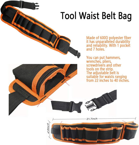 QeeHeng Set, Set Hammer, Kids Tool Kids Real Tool with Tools Bag, Tools Belt, Screwdrivers, DIY Building Woodworking