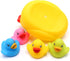 Floating Rubber Duckies Bath Play Set - 5 Pieces with 1 Jumbo Mama Ducky and 4 Baby Ducks (4 Colors)