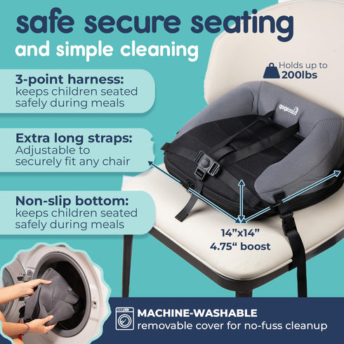Hiccapop NeoBoost Inflatable Toddler Booster Seat for Dining Table Portable, Quick-Inflate Design Anti-Slip Base