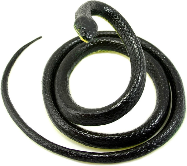 Paialco Realistic Rubber Snake Toy, 52 Inch Long (Black)