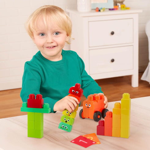 Battat Education – Locbloc Counting Blocks – Building Blocks for Toddlers – Number Blocks – Learning Building Blocks – Stacking Blocks – 12 Months + (107 Pcs)