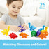 Matching Letters Counting Dinosaur Toys, Double-Sided ABC Alphabet Preschool Learning Sorting Educational Toy Sets