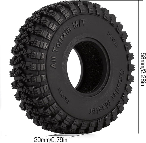 INJORA 1.0 Tires-S3 All Terrain Crawler Tires for TRX4M SCX24 AX24 FCX24 Upgrade Parts,58 * 20mm,T1008